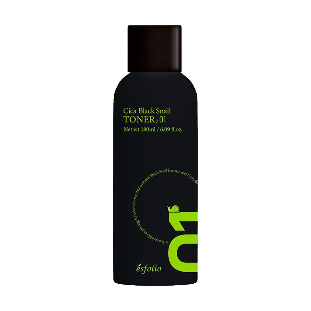 Тонер для обличчя Esfolio Cica Black Snail Toner з центелою азіатською та муцином чорного равлика, 180 мл